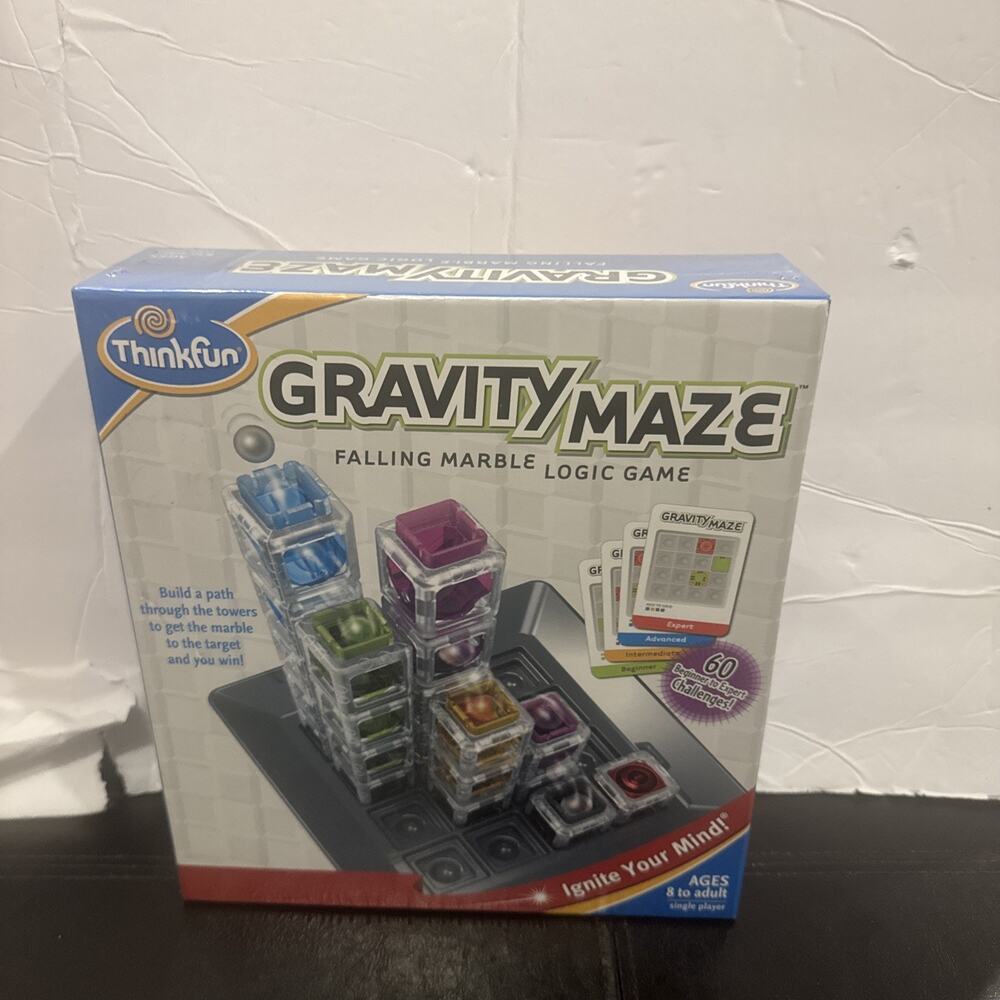 ThinkFun Gravity Maze Falling Marble Logic Game 60 Challenges New Sealed